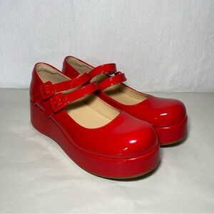 Women’s Platform Shoes Pumps Retro Chunky Heel Straps Red Wizards of Oz Dorothy